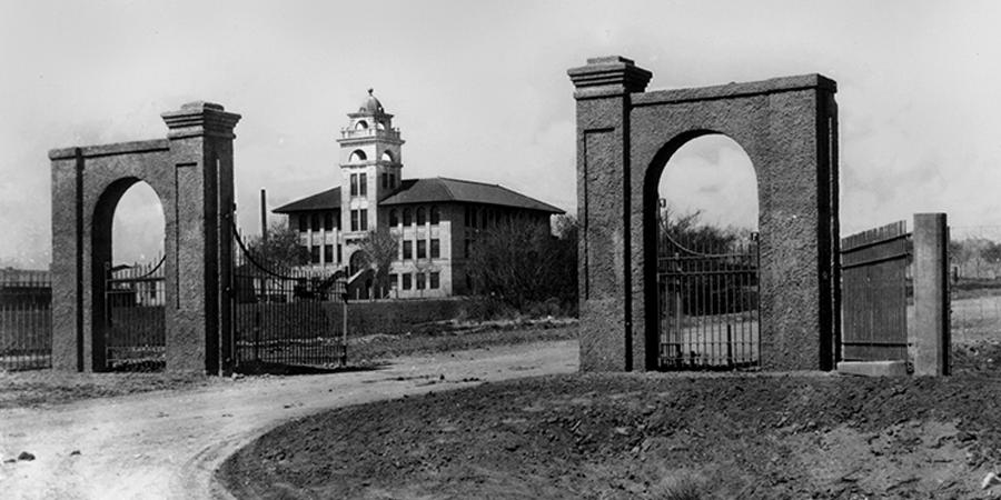 Historical photo of Goddard Gates